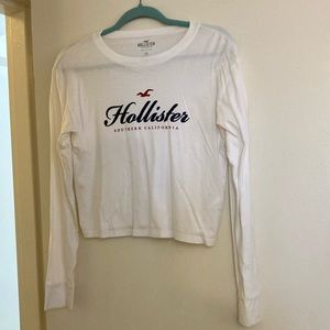 Classic Hollister Logo White Long Sleeve Top - XS